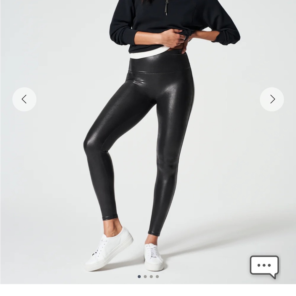 SPANX Black Leather Look Leggings
Petite 28in
New with tags